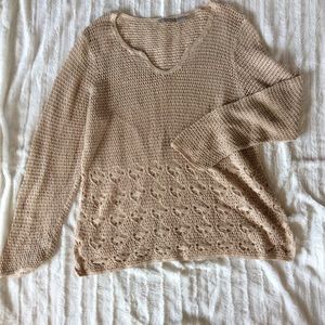 Fieldgear crochet top tan